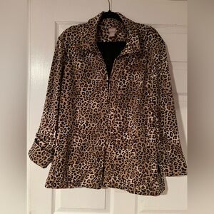 CHICO’S LEOPARD PRINT JACKET SZ 4